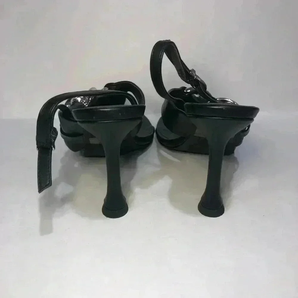 Black and silver heels size 7.5